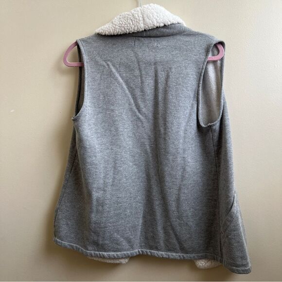 Tommy Hilfiger gray Sherpa fleece vest Size M - Picture 2 of 5